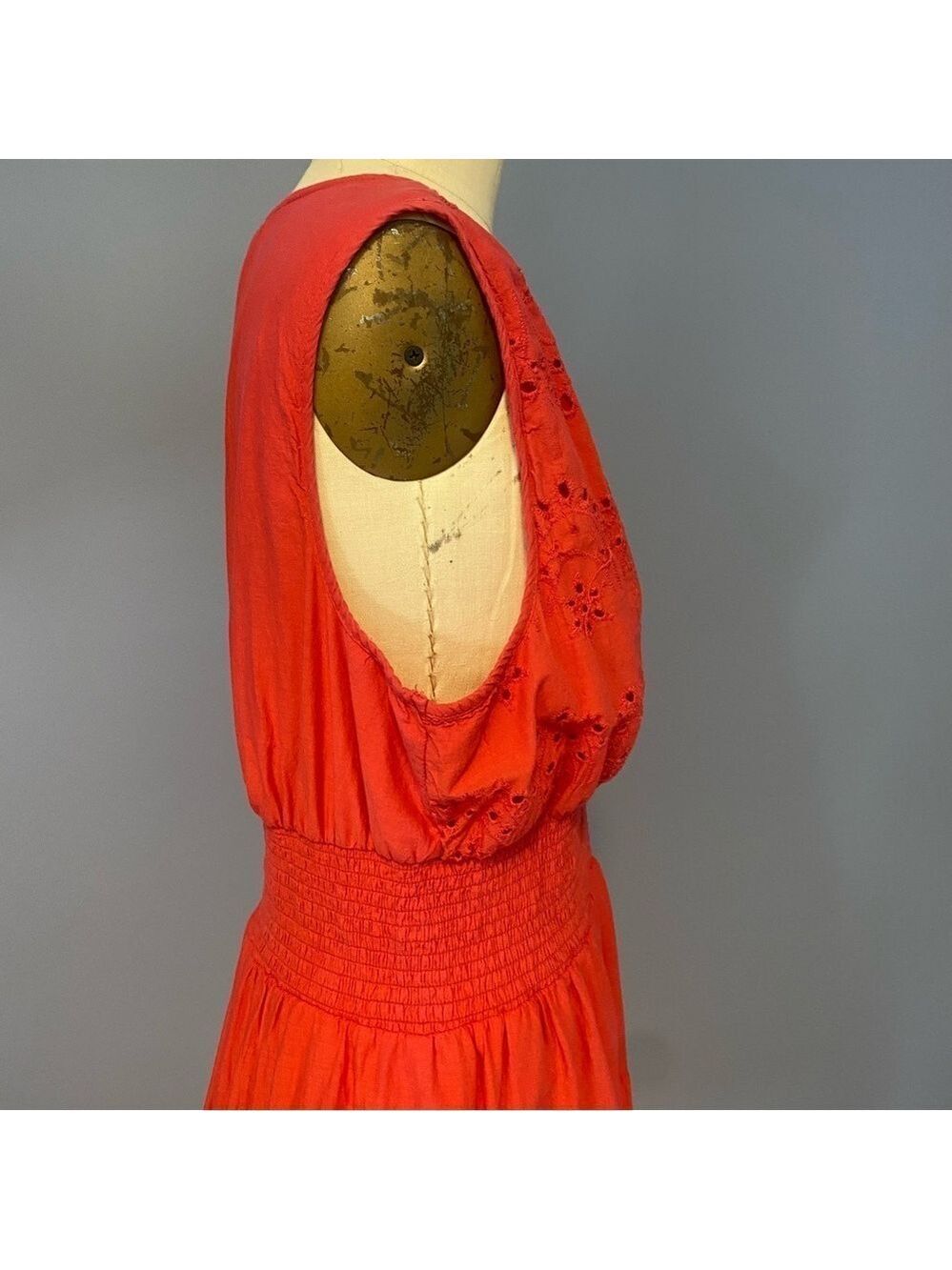 Kings Road Red Sleeveless Midi Dress XL Classic Minimalist Workwear Chic - Picture 10 of 15